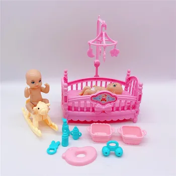 2020 Jaunākās Modes Barbies Piederumi Kopā Paketi = Gultiņa Šūpošanas Zirgu Bērnu Izglītības Plastmasas Spēlēt Māja Rotaļlietas