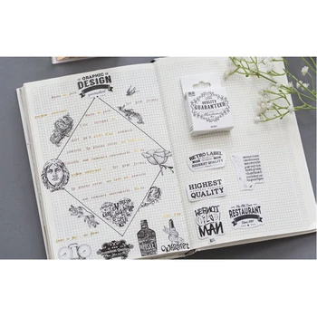 20packs/daudz Vintage Black&White angļu Scrapbooking Karšu Pieņemšanas Journaling Projekta DIY Dienasgrāmata Apdare Scrapbooking Uzlīmes