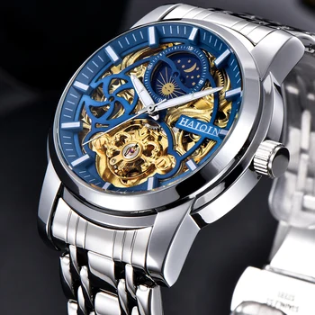 HAIQIN 2020 Vīriešu pulksteņi Mehāniskās top Zīmola luksusa skatīties automātiskā uzņēmējdarbības rokas pulksteni dobi Tourbillon pulkstenis reloj hombre