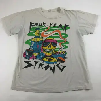 Četru Gadu Spēcīga Pop Punk Grupa Logo Vīriešu T-Krekls Izmērs Vidējs Dūmu Dzeršanu