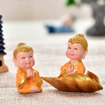 1pc Laimīgs Boeddha Bodhi blad DIY Mini Miniatuur Tuin Poppenhuis Rotājumu Mikro Landschap Mājas Dekoru