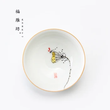 Jingdezhen Tējas Tase ar Roku apgleznotus Keramikas Balta Porcelāna Krūze
