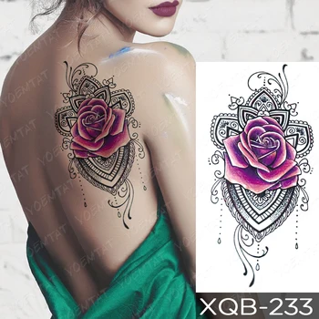 Ūdensnecaurlaidīgus Pagaidu Tetovējumu Uzlīmes, Roze, Peonija Margrietiņa Ziedi Flash Tetovējumiem Vienkāršas Līnijas Body Art Roku Viltus Piedurknēm Tetovējums Sievietes Vīrieši