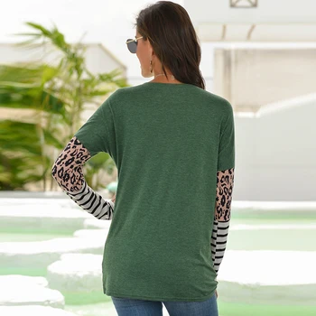 Sieviešu Blūze Vintage Leoparda Blūze Raibs garām Piedurknēm Modes Dāmas Krekls Lielajam Topi Camisa Femenina Krekls 4лузка