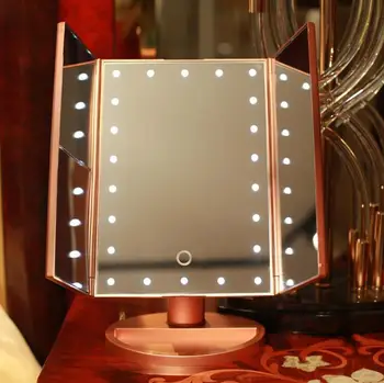 Infrasarkanais Sensors, LED Aplauzums Spogulis Saliekami 2/3/10x Lupa 22 Iedomība Gaismas Palielināmo Countertop Touch Ekrāns, Kosmētikas Spogulis