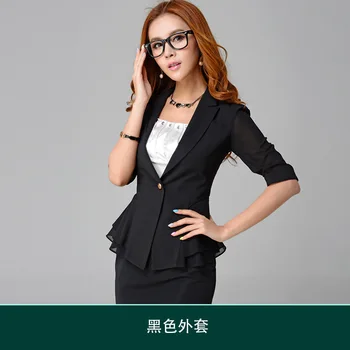 Pavasarī Un Rudenī Sievietes 's Tērpi Modes Slim Dāmas Maziem Jaka Šifona Piedurknēm Sievietēm' S Maza Uzvalks Oficiāls Apģērbs