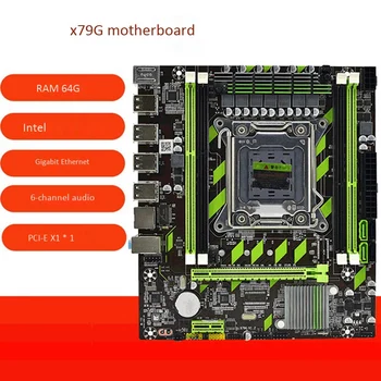 KARSTĀ-X79 Pamatplates X79G LGA 2011 DDR3 Atbalsta 4X16G M-ATX SATA III Mātesplati par LGA 2011 Xeon Procesors