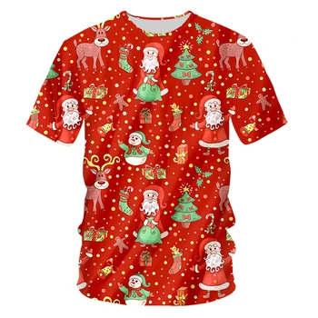 OGKB Vīriešu Jaunu 3D Iespiesti Sniegavīrs Dāvanu Kastē Vislabāk pārdotais T Krekls 6XL Personība, Liela Izmēra Ziemassvētku O Kakla Tshirt
