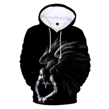 Jaunu 2Pac 3D iespiesti pelēkā vārna vīriešu un sieviešu hip-hop sporta krekls topi 2Pac3D rudens ērti modes iela džemperi apģērbi