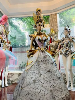 Q26 Kluba sniegumu rāda sievietes nēsā led gaismas, tērpi, RGB kvēlojošs kostīms puse cosplay gaismas svārki disco apģērbtu catwalk
