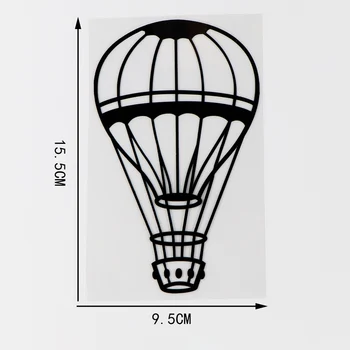 YJZT 9.5×15,5 CM Delikāts Karstā Gaisa Balons Skaista Vinila Decal Romantiska Auto Uzlīme Melna / Sudraba 10A-0431