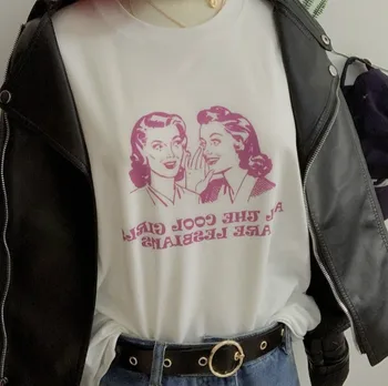 Sunfiz HJN Viss Forši Meitenes Ir Lesbietes Vēstuli Print T-Krekls Sievietēm Unisex Smieklīgi Grafikas Tees Vasaras Stils T Krekls Modes Tshirt