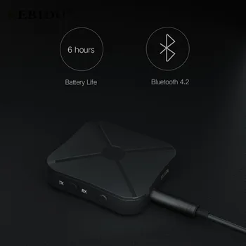 Kebidu 2in1 Bluetooth 4.2 Raidītājs & Uztvērējs Bezvadu Audio Adapteris 3,5 mm Aux Audio Atskaņotājs, TV/ Home/Viedtālruni PK B6