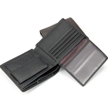 Eiropas un Amerikas modes vīriešu īso ādas maks ultra-plānas vizītkarti soma melns brūns divu krāsu ID soma.
