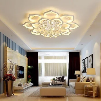 Radošā Lotus Akrila Crystal LED Griestu lampas Dzīvojamā istabā, guļamistabā studiju ēdamistaba griestu lampas Komerciālais apgaismojums