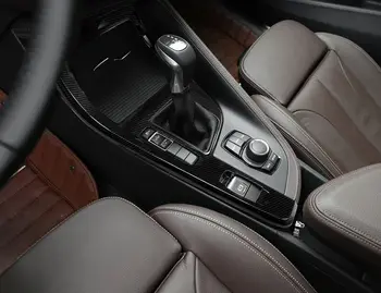 1 Gab. Oglekļa Šķiedras Stils Atjaunināts Pārnesumu Pārslēgšanas Paneļa Vāku Apdare BMW X1 F48 2016-2018 Auto Piederumi