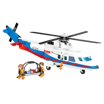 Jaunu 391PCS Militārās Sērija Glābšanas Helikopteru Plastmasas Modeli, Celtniecības Bloki, Bērnu Rotaļlietas Izglītības Izšūšanas Rotaļlieta Puika Dāvanu