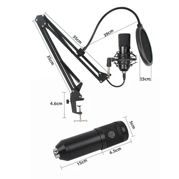 Profesionāls BM 800 USB Mikrofons Kondensatora Karaoke Skaņu Ierakstu Studija Mikrofona PC