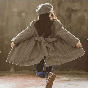 2019 jostas toddler vilnas garš mētelis pusaugu meitenēm, topi, virsdrēbes, drēbes bērniem ziemas biezas jakas 10 12 14 18 meiteņu drēbes