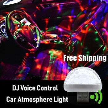 JAUNS Multi Krāsu USB LED Auto salona Apgaismojums Komplekts Atmosfēru Gaisma Neona Krāsains Lampas DJ mājās RGB Mini Krāsains Mūzikas gaismu