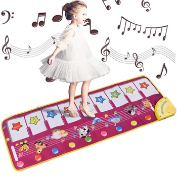 Bērnu Mūzikas Paklājiņš, Mūzika, Klavieres Tastatūra Deju Grīdas Paklājs Dzīvnieku Paklāju, Sazinieties Spēli Mat Toddler Rotaļlietas Zēns Meitene