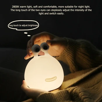 LED Nakts Gaisma Silikona Karikatūra Pieskarieties Vadības Miega Lampas Bērnu, Pieaugušo Guļamistaba Guļ Gaismas Guļamistabas Gultas Galda Lampa