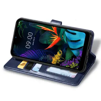 Jauns Retro Biznesa Ādas Maks Gadījumā LG K50 Segtu Ar Magnētisko Statīvu Kartes Turētāju Soma LG K50 Fundas