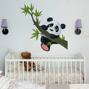 MAMALOOK Gudrs Panda Karstā Modelis Sirds formas Sienas Uzlīmes Bērnu Istabas Ins, Mājas Apdare, Pašlīmējošas
