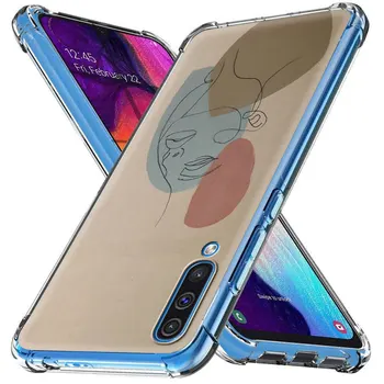 Tiešsaistes Mākslas Sejas Lietā Samsung Galaxy A51 A71 5G A21s A31 M31 A41 M51 A11 A21 A91 M31s A01 M11 Segtu drošības Spilvens Mīksts Tālrunis Coque