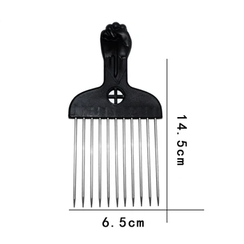 3Pcs Plašu Zobi Metāla Ķemme Cirtaini Hairbrush Matu Dakšu Izvēlēties Ķemme Melns Rokturis Ieveidošanas Suka matu Veidošanas Rīks