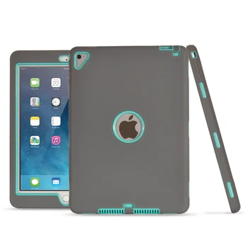 Pilnīgu aizsardzību Gadījumos iPad Pro 9.7 collu līdz 2016. Gadījumā, Augstas Ietekmes Triecienizturīgs 3 Slāņi Mīkstas Gumijas, Silikona+Cietā seguma