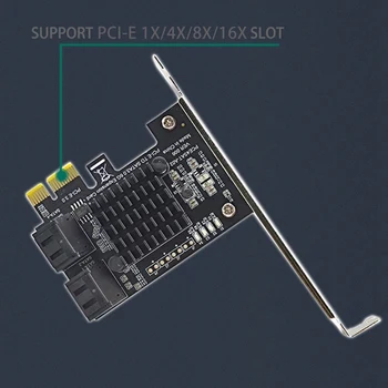 PCI-E GEN3, lai SATA3.0 Paplašināšanas Karti 4-Port 6G Adapteri Karšu Paplašināšanas IPFS Cieto Disku ASM1064