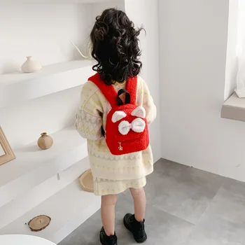 3D korejas Plīša Mugursoma Meitenēm Bērniem ar Loku Mugursomas Bērniem Bērnudārza Mazās Skolas Soma Meitenēm Dzīvnieku Bērniem Skolas Somas