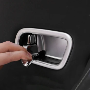 ABS Chrome Stils Automašīnas salona Durvju Roktura Vāciņš Melns, Durvju Bļodā Uzlīmes apdarei Nissan Patrol Y62 2013-2018 Piederumi