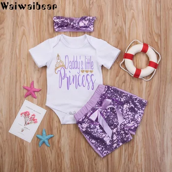 Waiwaibear Vasaras Bērnu Kostīmi Jaundzimušo Bērnu Apģērbs ar Īsām Piedurknēm Kombinezonus + Bikses + Galvas 3PCS Bērnu un Zīdaiņu Apģērbu Komplekti ZT6