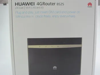 (+2gab antenas)atbloķēt Huawei B525s-23a 4G LTE Cat6 300M Bezvadu Maršrutētājs, 4 x RJ45 Gigabit Ethernet portiem, melns krāsa
