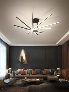 Mūsdienu LED Lustras melns/balts/zelta 90W 110W double-sided rotējošo vienkārša dzīvojamā Istaba guļamistaba dimming apgaismes iekārtas