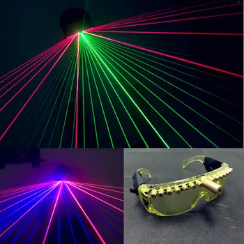 Puse Sarkanā lāzera, gaismas brilles disko zaļā lāzera dj brilles balles deju lāzera kostīmi lāzera cilvēks parāda krāsains disco projektoru