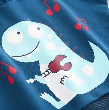 2019 Zīmola Jaundzimušo Zilais Dinozaurs Zvēru krekls Kid Baby Zēni Dinozauru Topi Kapuci sporta Krekls Mētelis Hoodies Drēbes Gadījuma Outwear