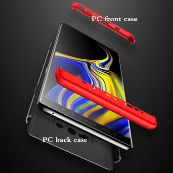 50gab/daudz 3 in 1 Grūti PC Back Cover For Samsung A8 S8 S9 Plus 2018 S7 Malā Piezīme 8 9 360 Pilna Triecienizturīgs Aizsargs Lietā
