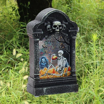 Biedējošu Haunted Māja Darbvirsmas Halloween Puse Mājas PVC Apdares Kvēlojošs Aksesuārus Piegādes Kapa piemineklis Cosplay Akumulatora Barošanu
