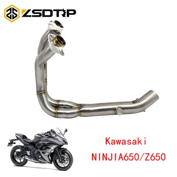 ZSDTRP Motociklu Izplūdes Vidū Cauruļu Pilnu Sistēmu, Par Kawasaki NINJIA650 Z650 2018. Gadam Ar Sensoru