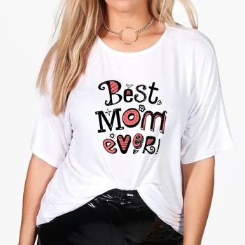 Luslos Labākā Mamma Kādreiz Burtiem Drukāt Sērijas Sieviešu Tshirt Ziedu Gadījuma Smieklīgu T Kreklu Lady Meitene Topi Hipster Super Mamma Grafiskais Tee