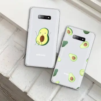 Avokado cute karikatūra augļu pārtikas Telefonu Gadījumā Pārredzamu Samsung Galaxy S 5 7 8 9. gadam 20 malas plus 10 e-lite 2019