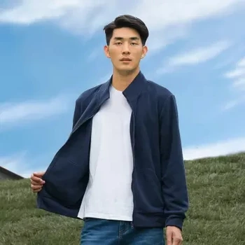 Xiaomi Youpin Cottonsmith Vilnas rāvējslēdzēju džemperis vīriešiem, Pūkains, silts, delikāts un mīksts gadījuma saule