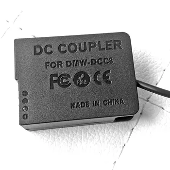 DCC8 DC Savienotājs DMW-BLC12 Viltus Akumulatoru ar USB Kabeli, par Panasonic DMC-FZ1000 FZ2000 FZ2500 FZ300 G7 G6 G5 GH2 FZH1 Kamera