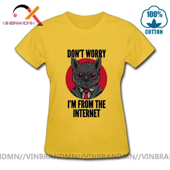 Datoru Programmas, Cat T-Krekls Don ' t Worry, es esmu No Interneta Sievietēm Smieklīgi Hakeris Kaķi T Purrgrammer Kaķis Programmatūras Drēbes