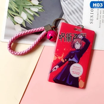 Anime Jujutsu Kaisen Studentu ID Autobusu Bankas Kredītkartes Turētājs Keychain Kartes Gadījumā Segtu Kaste Kulons Keyring Dekoru Cosplay Dāvanas