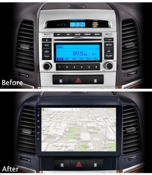 Android 8.1 9 collu Auto Multimediju GPS 1GB 16GB Radio Stereo Hyundai Santa Fe 2005. - 2012. Gadam Automašīnas Video Navigācija