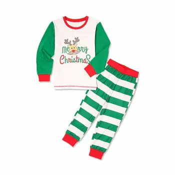 Ģimenes Atbilstošas Drēbes Ziemassvētku Pidžamas Komplekti Ziemassvētki Mamma, Tētis, Bērni Kid Baby Sleepwear Ikdienas Apģērbs Apģērbu Komplekts 2gab Naktsveļu